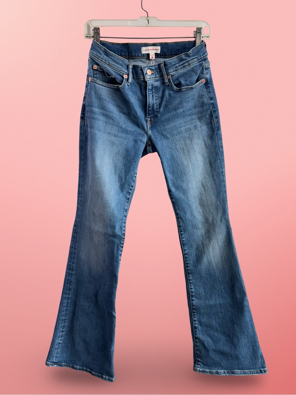 Lucky Brand Mid Rise Sweet Flare Jeans Sz 28/6 Blue Wash